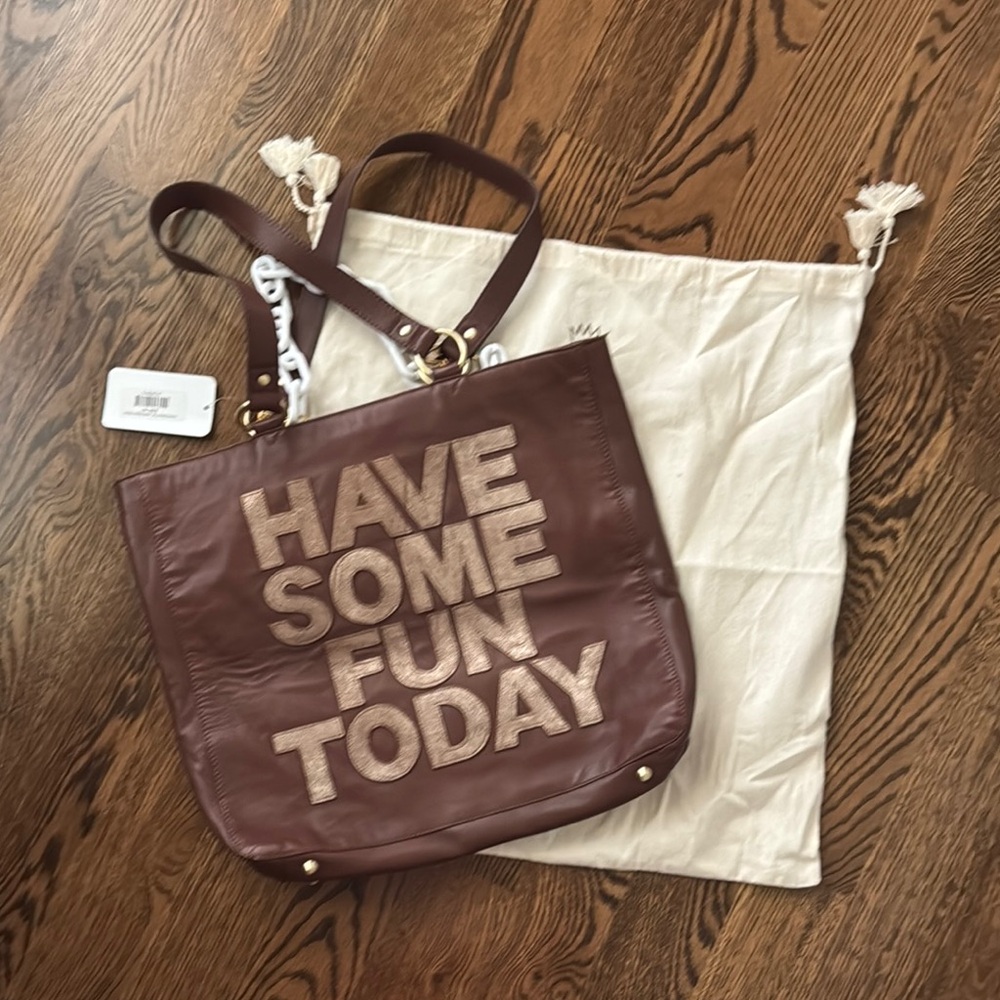 Have Some Fun Today Brown Josie Tote Bag - Picture 7 of 12